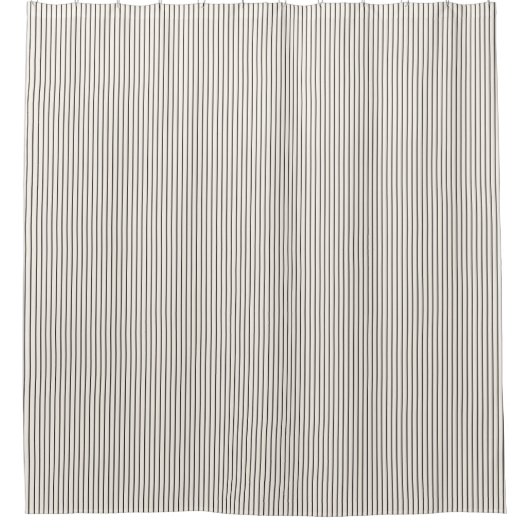 Black and White Ivory Stripes Pattern Retro  Douchegordijn (Voorkant)