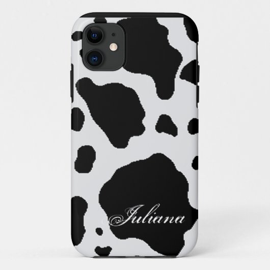 Black and White Koeienhuid Pattern iPhone 5 Hoesje (Achterkant)