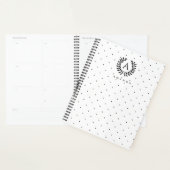 Black And White Laurel Monogram Polka Dot Pattern (Devant avec enveloppe)
