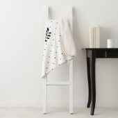 Black And White Laurel Monogram Polka Dot Pattern Sherpa Deken (In situ)