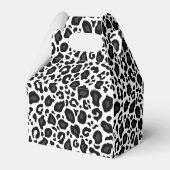 Black and white leopard cheetah pattern bedankdoosjes (Achterkant)