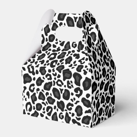 Black and white leopard cheetah pattern bedankdoosjes (Achterkant)