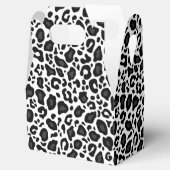 Black and white leopard cheetah pattern bedankdoosjes (Geopend)