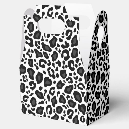 Black and white leopard cheetah pattern bedankdoosjes (Geopend)