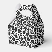 Black and white leopard cheetah pattern bedankdoosjes (Voorkant Zijde)