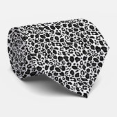 Black and white leopard cheetah pattern stropdas (Opgerold)