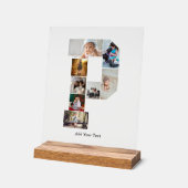 Black and White Letter P Photo Collage Acryl Bord (Hoek)