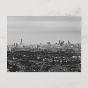 Black and White London Aerial Uitzicht bij nacht Briefkaart