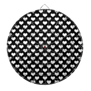 Black and White Love Hearts Dartbord