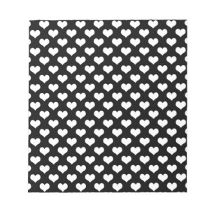 Black and White Love Hearts Notitieblok