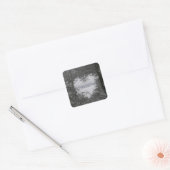 Black and White Love Snow Heart Vierkante Sticker (Envelop)