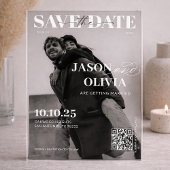 Black and White Magazine Cover Photo Wedding Acryl Uitnodigingen