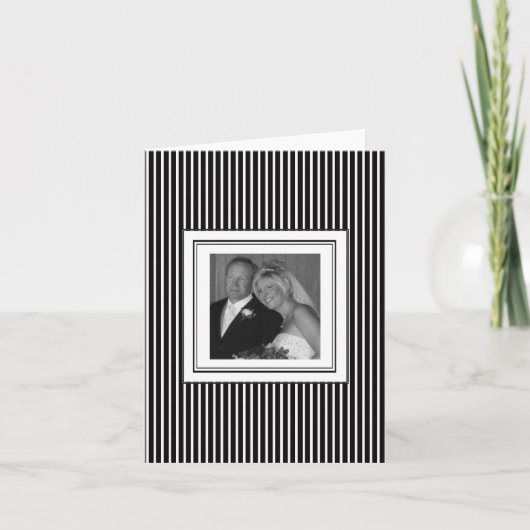 Black and White Mariage Merci Cartes de notes (Devant)