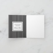 Black and White Mariage Merci Cartes de notes (Intérieur)