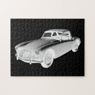 Black and White MG Convertible Sportauto Legpuzzel