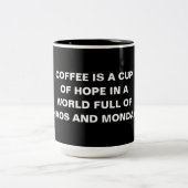 Black and White Minimalist Funny Coffee Quote Mug (Centre)