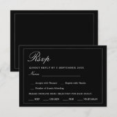 Black and White Minimalist RSVP Wedding Enclosure (Devant / Derrière)