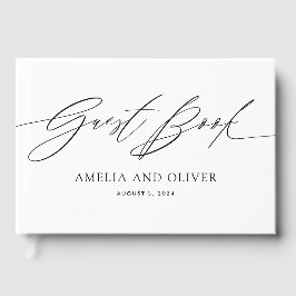 Black and White Minimalist Wedding Guest Book Gastenboek
