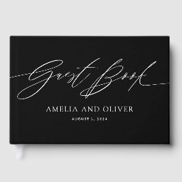 Black and White Minimalist Wedding Guest Book Gastenboek