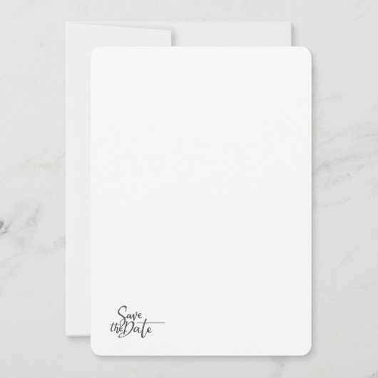 Black And White Minimalist Wedding Kaart (Achterkant)