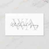 Black and White Modern Calligraphy Script Monogram Visitekaartje (Voorkant)