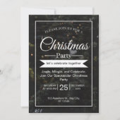Black and White Modern Christmas Party Invitation (Devant)
