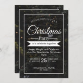 Black and White Modern Christmas Party Invitation (Devant / Derrière)