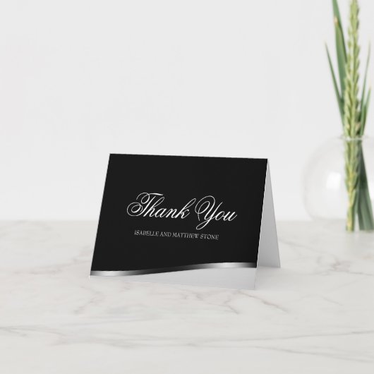 Black and White Modern Couple's Thank You Notes Bedankkaart (Voorkant)