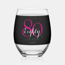 Black And White Modern Elegant 80 Birthday