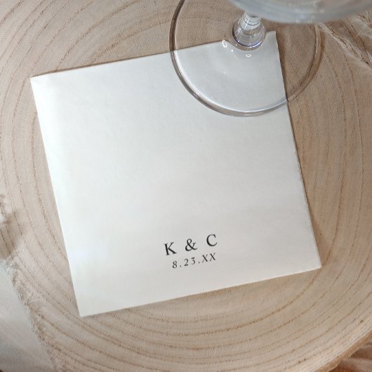 Black and White Modern Minimalist Simple Wedding Servet