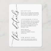 Black and White Modern minimalist Wedding 2 Informatiekaartje (Voorkant)