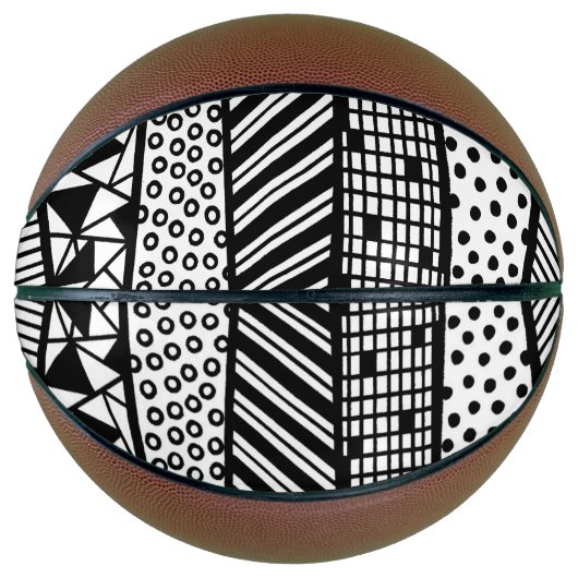 Black and white - modern pattern basketbal (Voorkant)