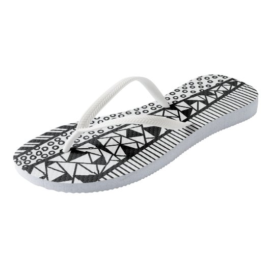 Black and white - modern pattern teenslippers (Schuin)