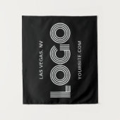 Black and White Modern Rectangular Logo Wandkleed (Voorkant)