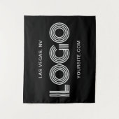 Black and White Modern Rectangular Logo Wandkleed (Voorkant)