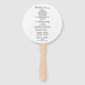 Black and White Modern Script Wedding Programme Handwaaier (Achterkant)