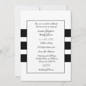 Black and White Modern Stripe Wedding Invitations (Devant)
