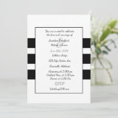 Black and White Modern Stripe Wedding Invitations (Debout devant)