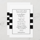 Black and White Modern Stripe Wedding Invitations (Devant / Derrière)