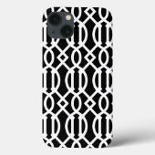 Black and White Modern Trellis Pattern Case-Mate iPhone Case (Achterkant)