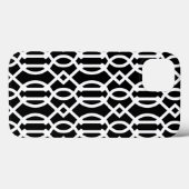 Black and White Modern Trellis Pattern Case-Mate iPhone Case (Achterkant (horizontaal))