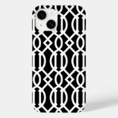 Black and White Modern Trellis Pattern Case-Mate iPhone Case (Achterkant)