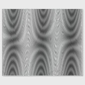 Black and White Moiré Stripes - Trippy Abstract Cadeaupapier (Vlak)