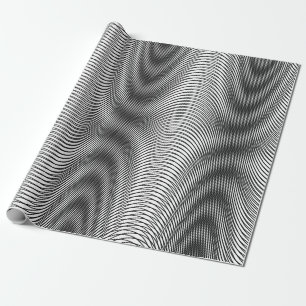 Black and White Moiré Stripes - Trippy Abstract Cadeaupapier