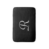 Black and White Monogram Plush Minimalist Simple Badmat (Voorkant Verticaal)