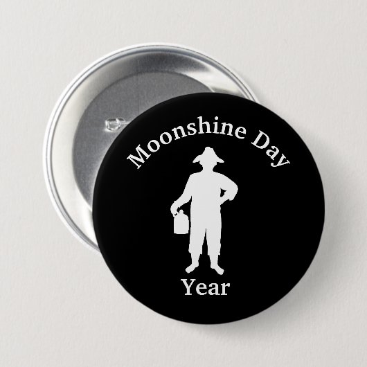 Black and White Moonshiner Silhouette Button (Voorkant /achterkant)