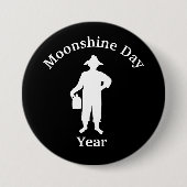 Black and White Moonshiner Silhouette Button (Voorkant)