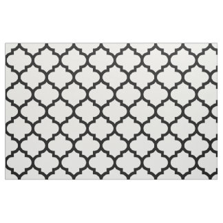 Black and White Moroccan Trellis Pattern Fabric Stof