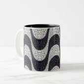 Black and white mosaic wave mug (Devant gauche)