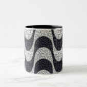 Black and white mosaic wave mug (Centre)